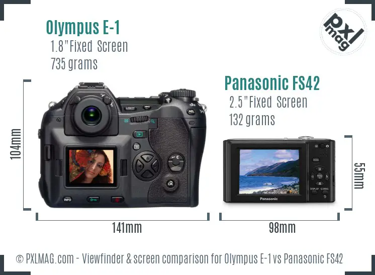 Olympus E-1 vs Panasonic FS42 Screen and Viewfinder comparison