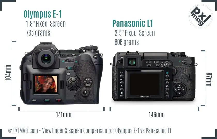 Olympus E-1 vs Panasonic L1 Screen and Viewfinder comparison