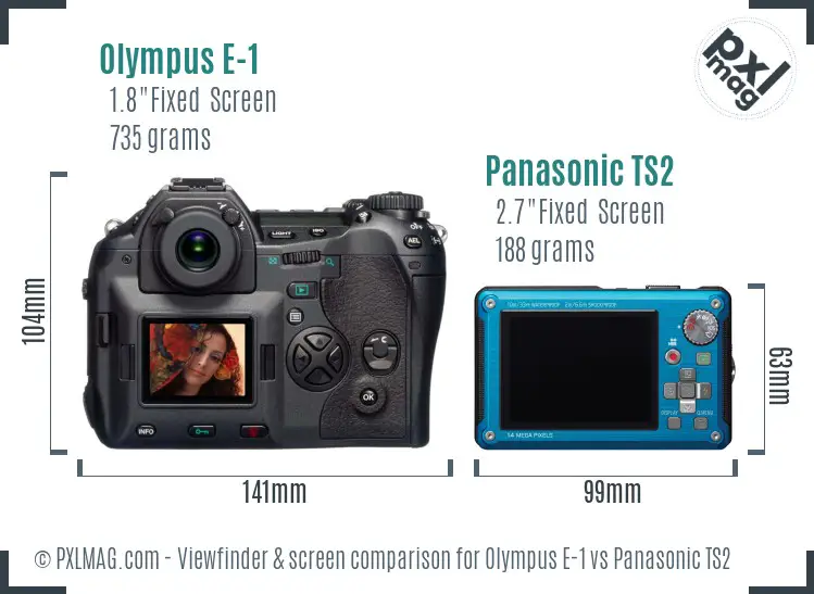 Olympus E-1 vs Panasonic TS2 Screen and Viewfinder comparison