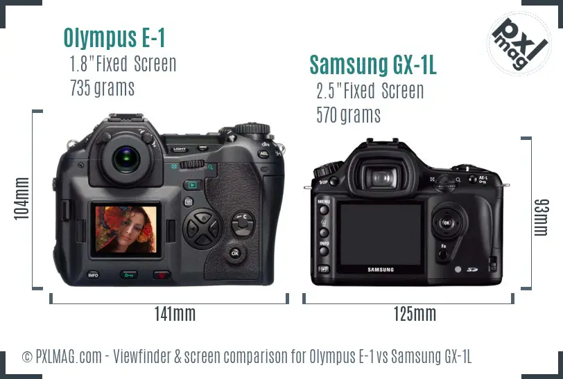 Olympus E-1 vs Samsung GX-1L Screen and Viewfinder comparison Olympus E-1 vs Samsung GX-1L Screen and Viewfinder comparison