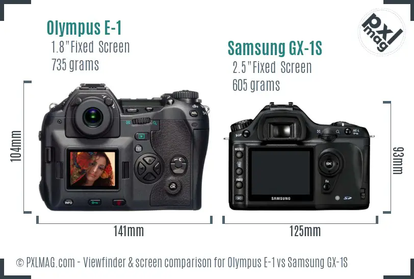 Olympus E-1 vs Samsung GX-1S Screen and Viewfinder comparison Olympus E-1 vs Samsung GX-1S Screen and Viewfinder comparison