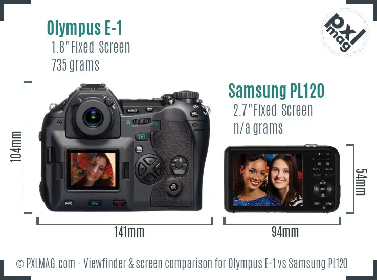 Olympus E-1 vs Samsung PL120 Screen and Viewfinder comparison Olympus E-1 vs Samsung PL120 Screen and Viewfinder comparison