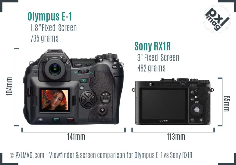 Olympus E-1 vs Sony RX1R Screen and Viewfinder comparison Olympus E-1 vs Sony RX1R Screen and Viewfinder comparison