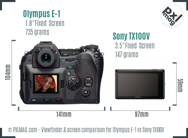 Olympus E-1 vs Sony TX100V Screen and Viewfinder comparison Olympus E-1 vs Sony TX100V Screen and Viewfinder comparison
