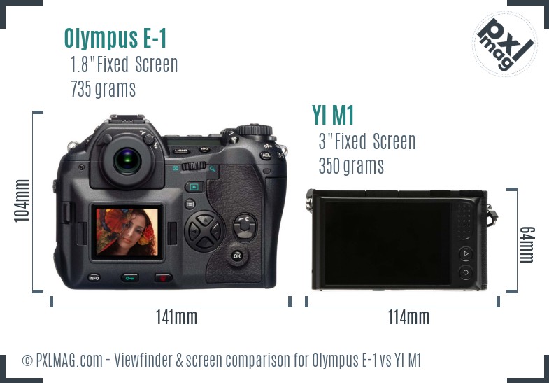 Olympus E-1 vs YI M1 Screen and Viewfinder comparison