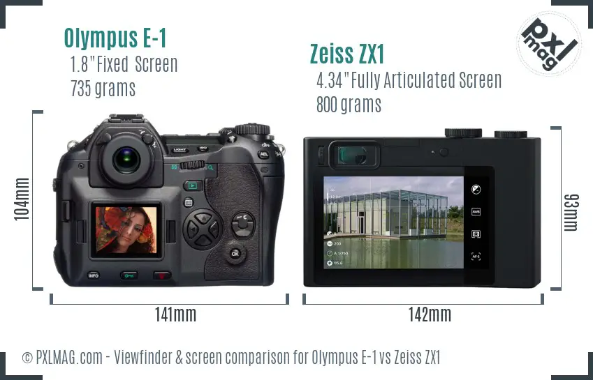 Olympus E-1 vs Zeiss ZX1 Screen and Viewfinder comparison Olympus E-1 vs Zeiss ZX1 Screen and Viewfinder comparison