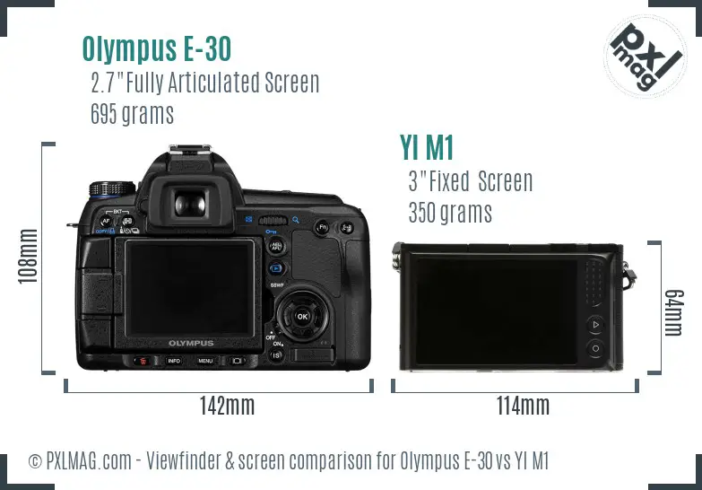 Olympus E-30 vs YI M1 Screen and Viewfinder comparison Olympus E-30 vs YI M1 Screen and Viewfinder comparison