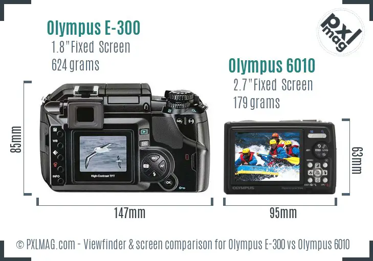 Olympus E-300 vs Olympus 6010 Screen and Viewfinder comparison