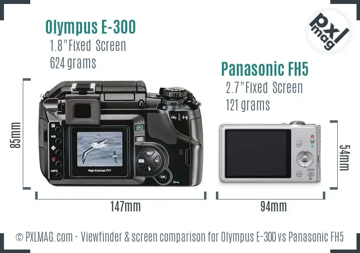 Olympus E-300 vs Panasonic FH5 Screen and Viewfinder comparison