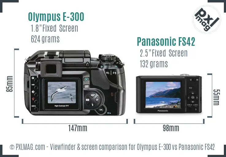 Olympus E-300 vs Panasonic FS42 Screen and Viewfinder comparison