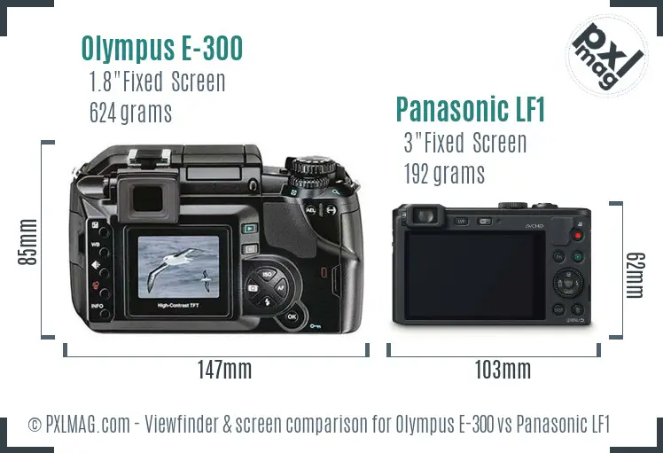 Olympus E-300 vs Panasonic LF1 Screen and Viewfinder comparison