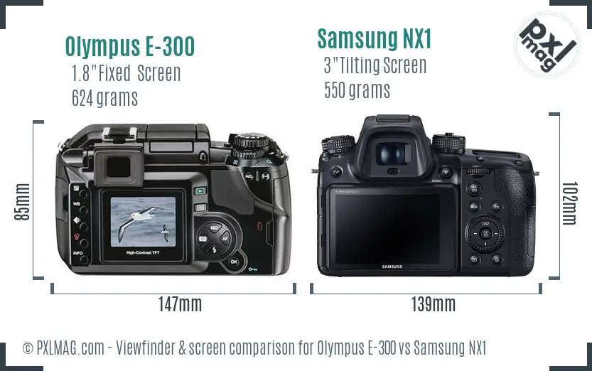 Olympus E-300 vs Samsung NX1 Screen and Viewfinder comparison Olympus E-300 vs Samsung NX1 Screen and Viewfinder comparison