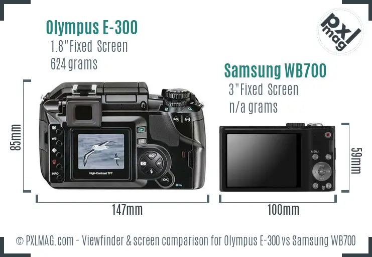 Olympus E-300 vs Samsung WB700 Screen and Viewfinder comparison