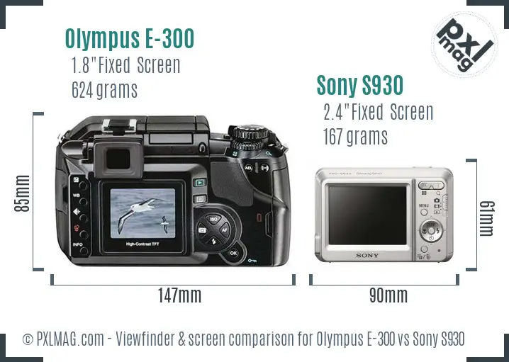 Olympus E-300 vs Sony S930 Screen and Viewfinder comparison Olympus E-300 vs Sony S930 Screen and Viewfinder comparison