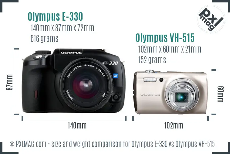 Olympus E-330 vs Olympus VH-515 size comparison