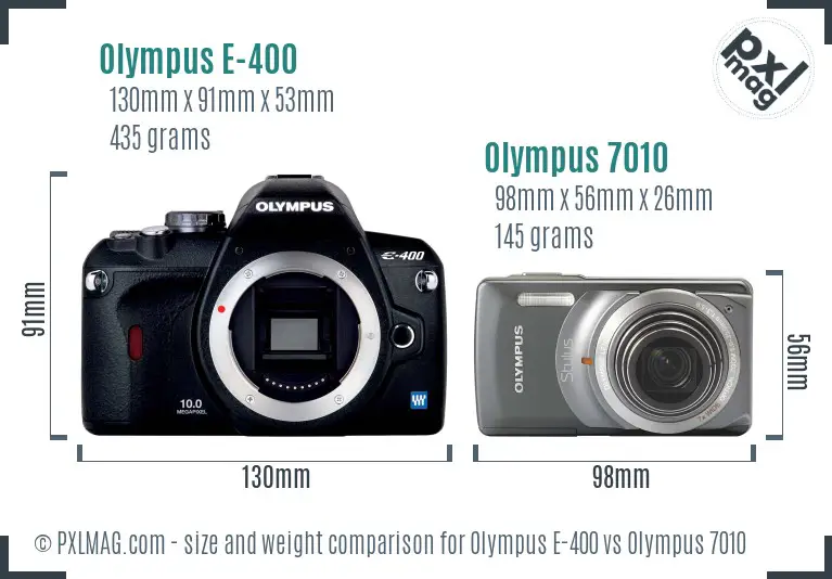 Olympus E-400 vs Olympus 7010 size comparison