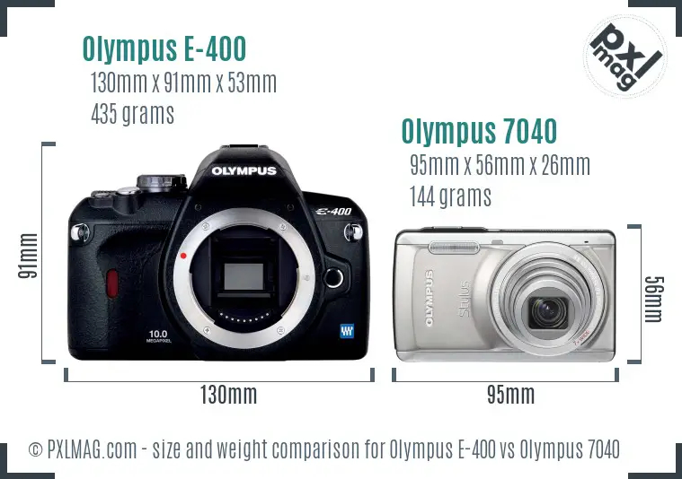 Olympus E-400 vs Olympus 7040 size comparison