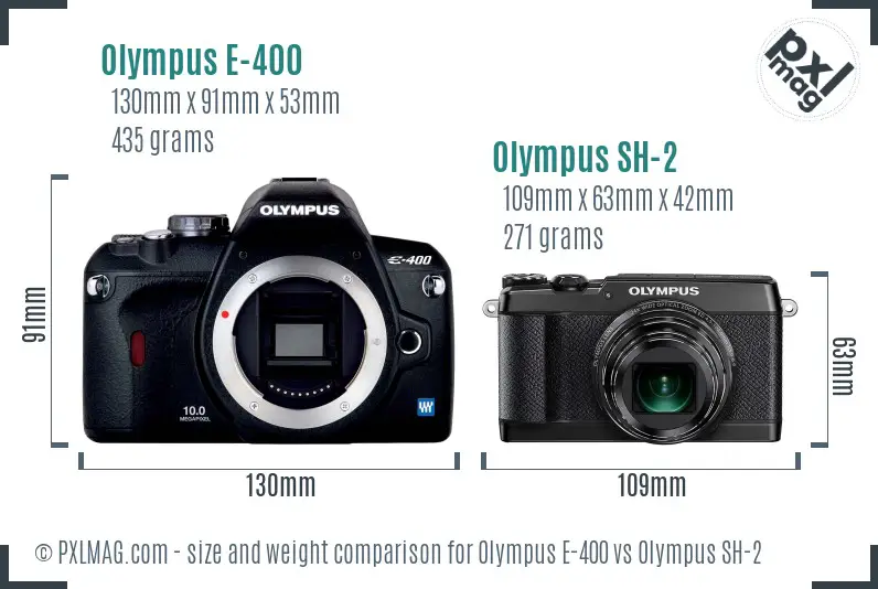 Olympus E-400 vs Olympus SH-2 size comparison