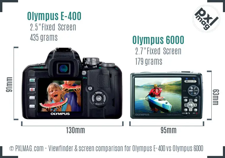 Olympus E-400 vs Olympus 6000 Screen and Viewfinder comparison