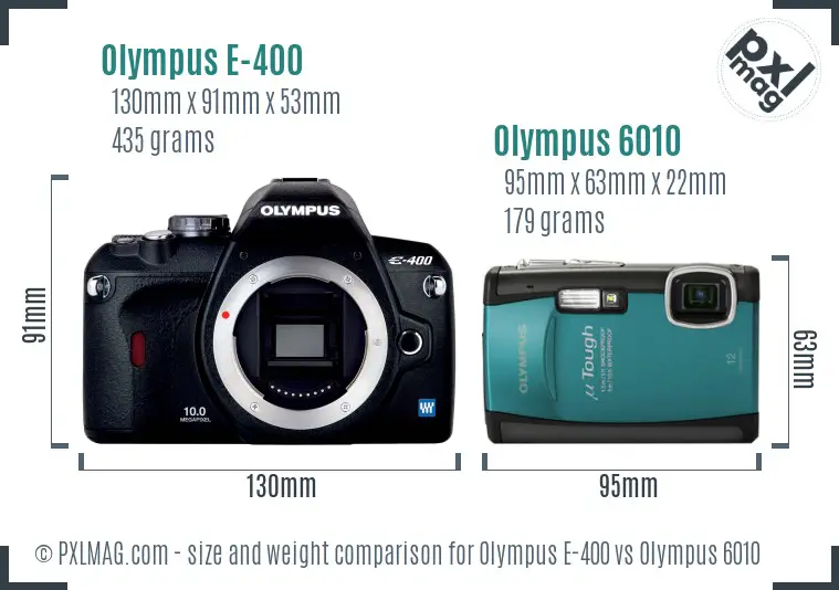 Olympus E-400 vs Olympus 6010 size comparison