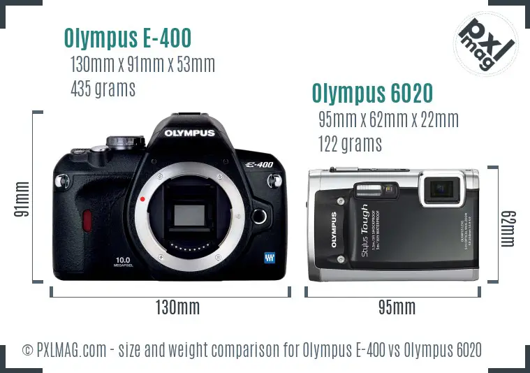 Olympus E-400 vs Olympus 6020 size comparison
