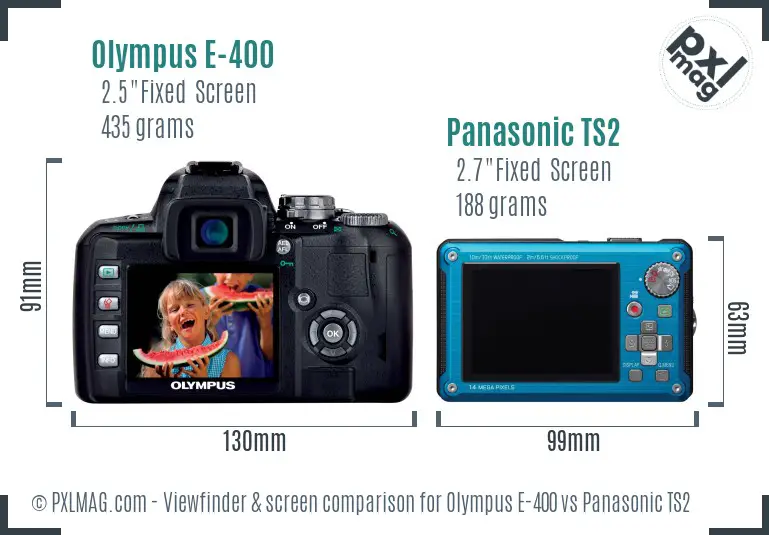 Olympus E-400 vs Panasonic TS2 Screen and Viewfinder comparison Olympus E-400 vs Panasonic TS2 Screen and Viewfinder comparison