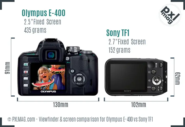 Olympus E-400 vs Sony TF1 Screen and Viewfinder comparison