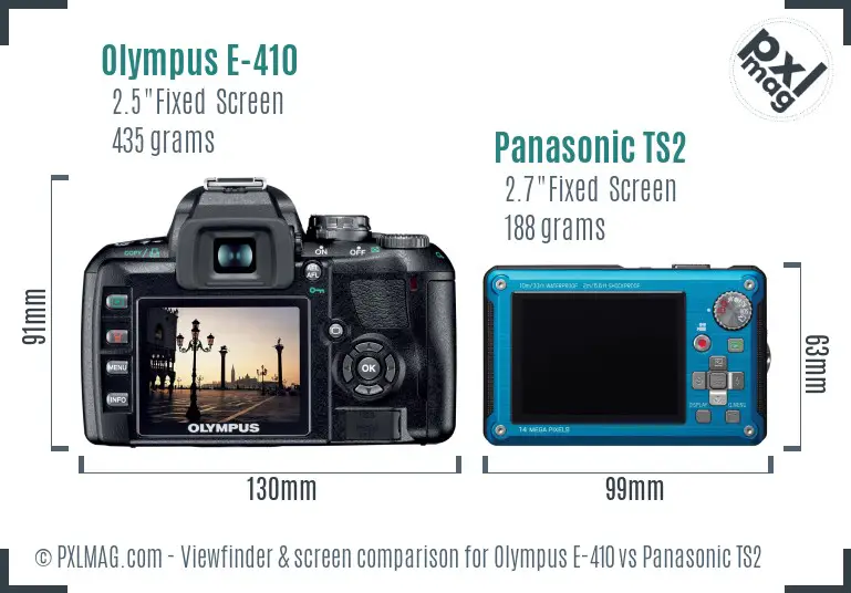 Olympus E-410 vs Panasonic TS2 Screen and Viewfinder comparison