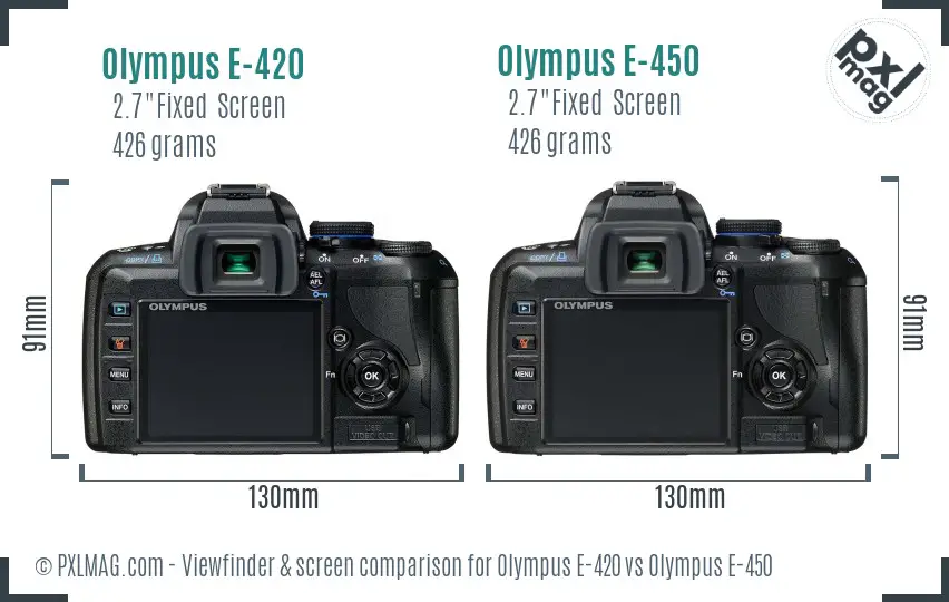 Olympus E-420 vs Olympus E-450 Screen and Viewfinder comparison