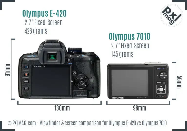 Olympus E-420 vs Olympus 7010 Screen and Viewfinder comparison