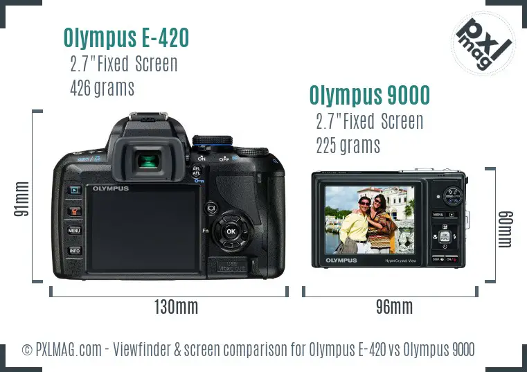 Olympus E-420 vs Olympus 9000 Screen and Viewfinder comparison