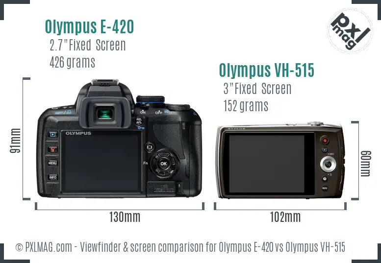 Olympus E-420 vs Olympus VH-515 Screen and Viewfinder comparison