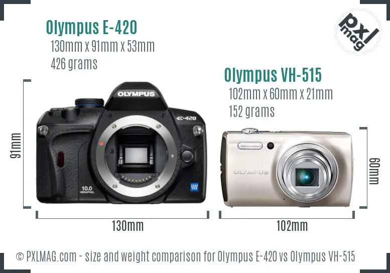 Olympus E-420 vs Olympus VH-515 size comparison