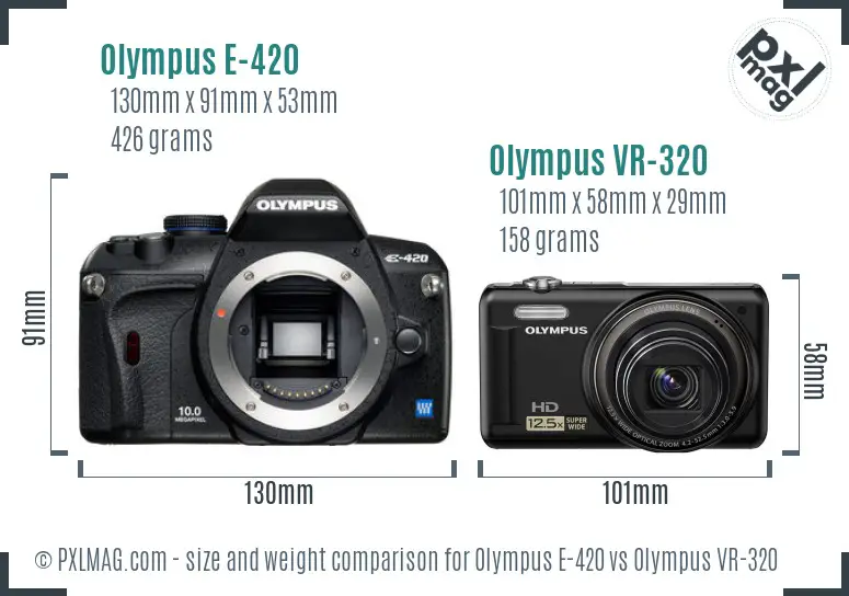 Olympus E-420 vs Olympus VR-320 size comparison