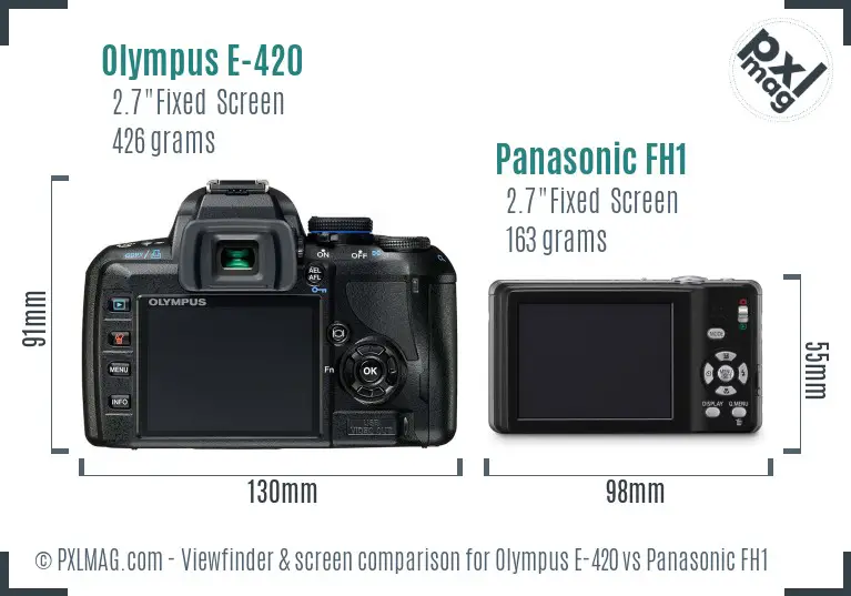 Olympus E-420 vs Panasonic FH1 Screen and Viewfinder comparison