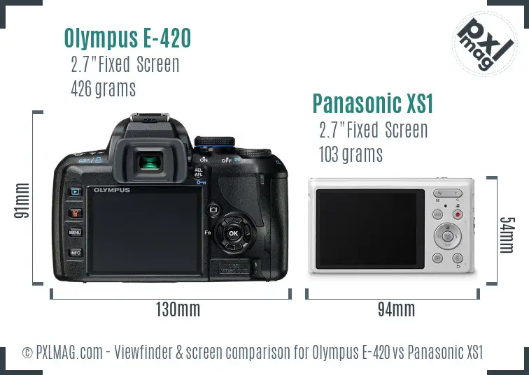 Olympus E-420 vs Panasonic XS1 Screen and Viewfinder comparison