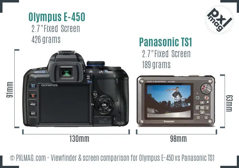 Olympus E-450 vs Panasonic TS1 Screen and Viewfinder comparison