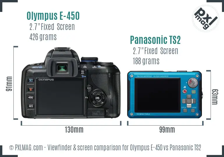 Olympus E-450 vs Panasonic TS2 Screen and Viewfinder comparison