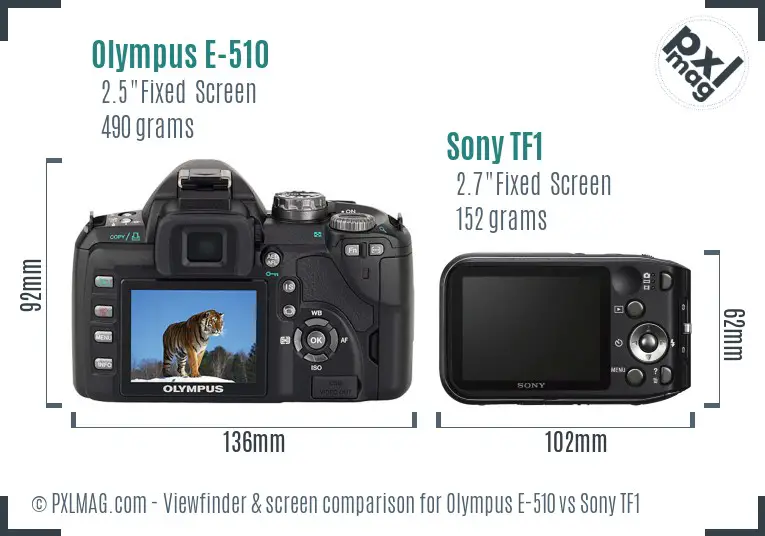 Olympus E-510 vs Sony TF1 Screen and Viewfinder comparison Olympus E-510 vs Sony TF1 Screen and Viewfinder comparison