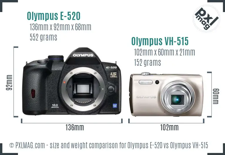 Olympus E-520 vs Olympus VH-515 size comparison