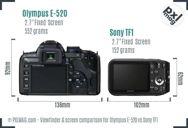 Olympus E-520 vs Sony TF1 Screen and Viewfinder comparison Olympus E-520 vs Sony TF1 Screen and Viewfinder comparison