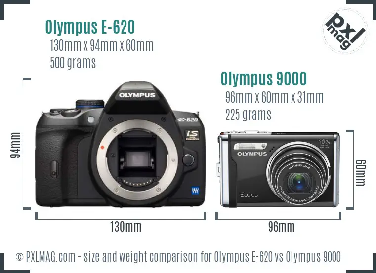Olympus E-620 vs Olympus 9000 size comparison