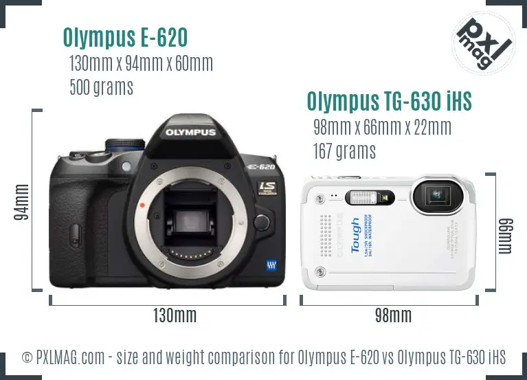 Olympus E-620 vs Olympus TG-630 iHS size comparison