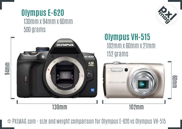 Olympus E-620 vs Olympus VH-515 size comparison