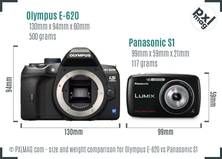 Olympus E-620 vs Panasonic S1 size comparison