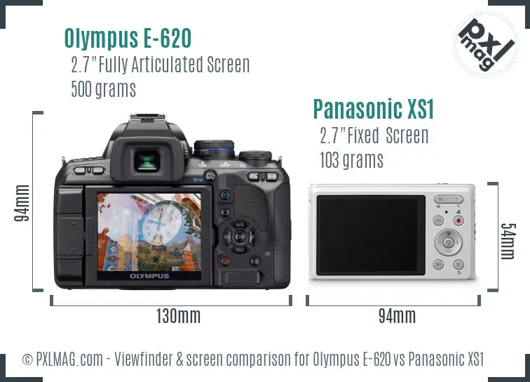 Olympus E-620 vs Panasonic XS1 Screen and Viewfinder comparison