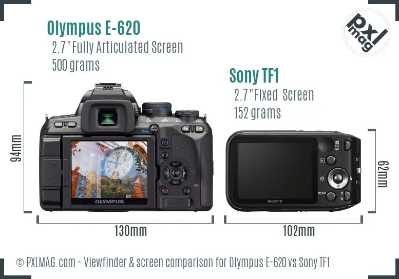 Olympus E-620 vs Sony TF1 Screen and Viewfinder comparison