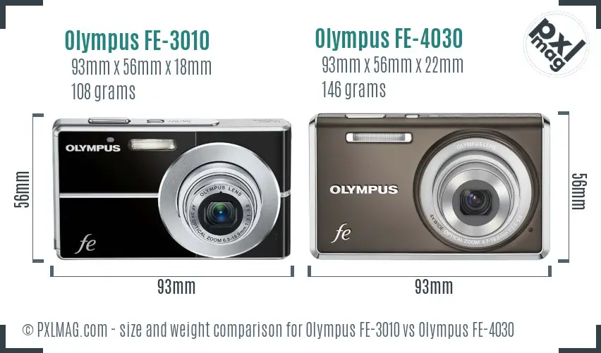 Olympus FE-3010 vs Olympus FE-4030 size comparison