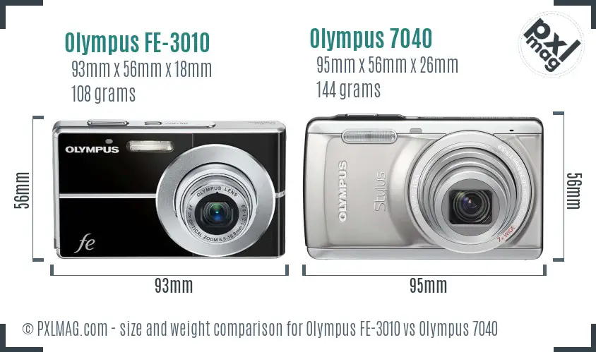 Olympus FE-3010 vs Olympus 7040 size comparison