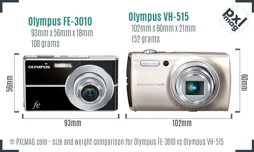 Olympus FE-3010 vs Olympus VH-515 size comparison